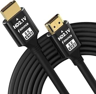 كابل 8K HDMI طول 3.0 متر 2.1، (معتمد) 10K و 8K@60Hz و 4K @120Hz 144Hz 48Gbps HDMI 2.1، كابل HDMI مجدول فائق السرعة، HDCP 2.2 و 2.3، eARC، HDR10، متوافق مع Roku TV/PS5/HDTV/بلو راي