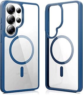 Magnetic Case For Samsung Galaxy S26 Ultra, Crystal Clear Case [Not Yellowing] [Compatible with MagSafe] Shockproof Transparent Slim Cover For Samsung S26 ultra (Navy Blue)