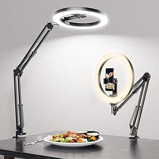 LUXSURE Overhead Phone Mount with Ring Light,Phone Holder for Video Recording,Ring Lights