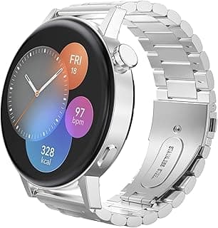 استيك ساعة MoKo متوافق مع Huawei Watch GT 3 Pro/GT 3/GT 2 Pro مقاس 22 مم ستانلس ستيل