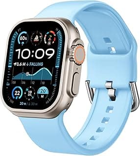 Dl3 Mobilak Sport Band For Apple Watch Ultra 49mm 46mm 45mm 44mm 42mm, Soft Silicone Wristband Replacement Strap with Classic Clasp for iWatch Series 11 10 9 8 7 6 5 4 SE SE2 Ultra 3 2 1 for Women Men