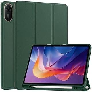Case for Redmi Pad 2 11 Inch (2025 Release), Hybrid Slim Cover [Built-in Pencil Holder], Shockproof Cover with Clear Transparent Back Shell for Redmi Pad 2, Green