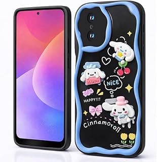 جراب متوافق مع ابل iPhone X/XS بتصميم كرتوني ثلاثي الأبعاد - سيليكون ناعم خفيف الوزن (كلب أبيض بقبعة)