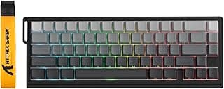 كيبورد العاب لاسلكي سريع 60% من اتاك شارك X68PRO HE مع تشغيل قابل للتعديل، معدل اقتراع 8K، مفتاح مغناطيسي بتاثير هول، تبديل سريع، اضاءة خلفية RGB، بلوتوث/2.4GHz/سلكي، لالعاب FPS - مون لايت نايت