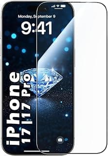 Clear Tempered Glass Screen Protector compatible with iPhone 17 Pro, Scratch-Resistant, Bubble-Free Installation, Full Edge-to-Edge Coverage, Black Frame