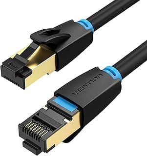 كابل إيثرنت Cat 8 بسرعة 40Gbps وتردد 2000MHz، كابل شبكة LAN عالي السرعة RJ45 S/FTP للراوتر، السويتش، PS4، Xbox (طول 1 متر)