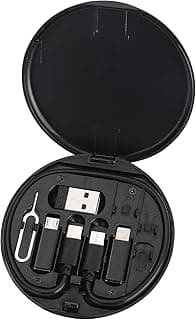 صندوق تخزين صغير للأدوات الرقمية، طقم محول USB مقاوم للماء، صندوق تخزين تحويل الكابلات، يحتوي على فتحة شريحة SIM ودبوس إخراج، يستخدم كحامل هاتف (أسود)