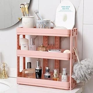 Wonder Aesthetics Shelf - Versatile (French Model) Organization Adds Charm (Durable Plastic, Length 42 cm, Width 30 cm, Depth 15.5 cm, Double Layer - Generic