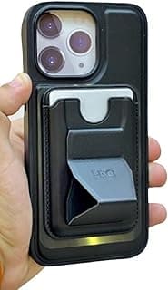 Luxury Case Soft Anti-Fingerprint Compatible with iPhone 13 Pro Max Slim Lightweight Cover Built-in Card Slot Kickstand Phone Case (Black)