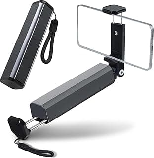 Aluminum Alloy Mobile Phone Stand For Desk, Foldable Airplane Phone Holder For Travel, Portable 360° Rotation Cell Phone Holder For Car Train Airplane, Hand Free Phone Holder For Plane (Black)