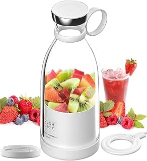 Personal Size Blender, Portable Blender, Battery Powered USB Blender (White)