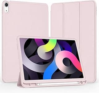 جراب حماية لهواوي MatePad SE 11 بوصة 2024 مع حامل قلم، غطاء ذكي ثلاثي الطي من مادة TPU ناعمة، خاصية الاستيقاظ والنوم التلقائي (وردي رملي)