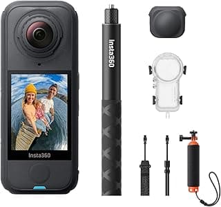 X4 Air Invisible Dive Bundle - Waterproof (197ft/60m) & Lightweight 165g 8K 360 Camera, Invisible Selfie Stick, Replaceable Lenses, Shoot First & Frame Later, Stabilization, AI Editing