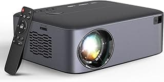 بروجكتور كهربائي بتركيز عالي الدقة 1080 بيكسل مع واي فاي وبلوتوث، يدعم دقة 4K مع خاصية التكبير، أجهزة بروجكتور للأفلام في الهواء الطلق للموبايل/اللاب توب/تي في ستيك/أقراص DVD/USB/HDMI