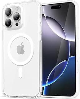 جراب LoeoeL لـ iPhone 16 Pro Max شفاف يدعم MagSafe، غطاء مغناطيسي نحيف، سيليكون ناعم وبلاستيك صلب، أبيض