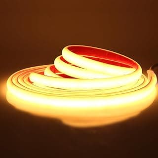 شريط نيون COB بطول 5 متر، 12V مقاوم للماء IP68، إضاءة LED مرنة فائقة السطوع، أبيض دافئ/أحمر