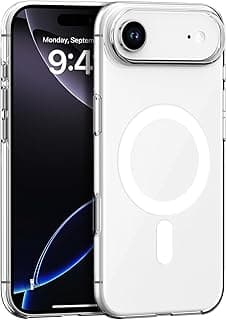 جراب مغناطيسي شفاف لـ iPhone 17 Air، متوافق مع Magsafe، مضاد للاصفرار، جراب حماية خلفي شفاف للهاتف 6.55 بوصة 2025