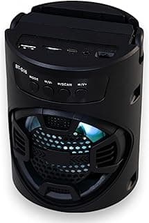 HR-S16 Portable Wireless Bluetooth Speaker with Dynamic RGB LED Lights & Integrated Phone Holder Stand, 5W HD, Supports USB, Micro SD, AUX & FM Radio, Minimalist Modern Design,Assorted Colors