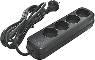 Power Strip EU Plug High Quality With Four Ports And Cable 3M 6A 220V - Black