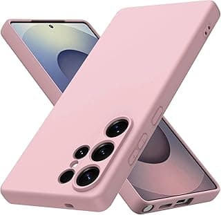 جراب سيليكون ناعم مع حماية للكاميرا وبطانة داخلية من المايكروفايبر لسامسونج Galaxy S26 Ultra 5G (وردي)