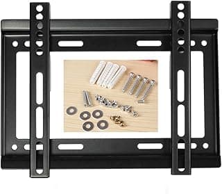 Fixed TV Wall Mount Bracket for 14-42 Inch LED LCD OLED 4K Flat Screen TVs - Ultra Slim TV Mount Max VESA 200x200mm - Single Stud Low Profile Fix Wall Mount Holds up to 55lbs/25kg (Black)