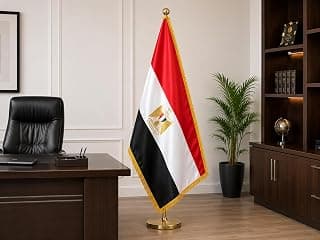 علم مصر قماش فاخر للتعليق داخلي وخارجي - ديكور للمنزل والمكتب والمدارس