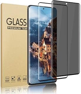 [عبوتان حماية خصوصية+HD] واقي شاشة سامسونج Galaxy S21 Ultra [لمس ثلاثي الابعاد] [بدون فقاعات] [دعم البصمة] واقي شاشة زجاجي مقوى تغطية كاملة لهاتف سامسونج Galaxy S21 Ultra 5G (6.8 بوصة)