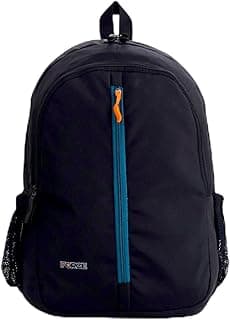 Force Basic Unisex Backpack | Durable Water Resistant Backpack | for School Gym Work Everyday Use | 44 x 30 x 18 cm | Model FDB with colourful front Zipper