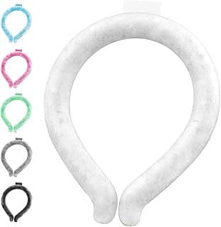 Neck Cooling Tube, Wearable Cooling Neck Wrap for Summer, Reusable Ice Ring Neck Cooler for Heat Outdoor Sports, Outdoor Workers (White)