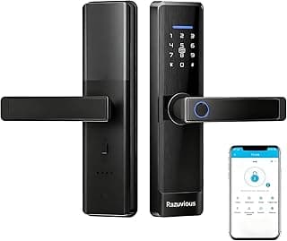 Smart Lock, Fingerprint Door Entry, Keyless Bluetooth With Free APP, IC Card, Anti-peep Code, Alexa Compatible (Extra Gateway Needed), TT Lock App Control for Home, Office, Apartment