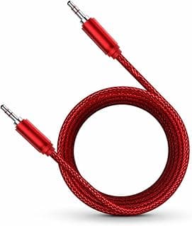 كابل صوت AUX ستيريو متوافق مع ايفون، سامسونج، سوني، مقاس 3.5mm طول 1 متر، متعدد الألوان