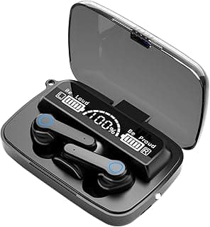 سماعات أذن M19، سماعات لاسلكية بلوتوث، صوت ستيريو HiFi وباس عميق، بلوتوث 5.3، تحكم باللمس، مقاومة للماء IP7، شاشة LED، متوافقة مع ايفون واندرويد