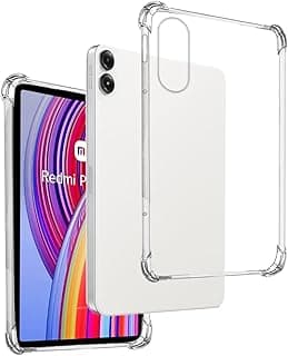 جراب سيليكون شفاف لموبايل شاومي ريدمي باد برو 12.1 انش 4G/5G - بوكو باد 12.1 انش 4G/5G، رفيع للغاية 0.33 ملم، سيليكون بولي يوريثين حراري رفيع للغاية بزوايا معززة