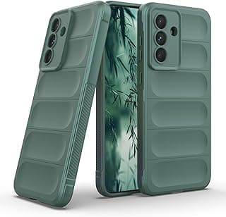 جراب حماية من السيليكون TPU مبطن بمايكروفايبر مع حماية للكاميرا لهاتف سامسونج Galaxy A56 5G (أخضر)