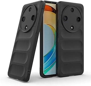 جراب سيليكون TPU مقاوم للصدمات مع بطانة مايكروفايبر وحماية للكاميرا لهاتف Honor X9b 5G (أسود)