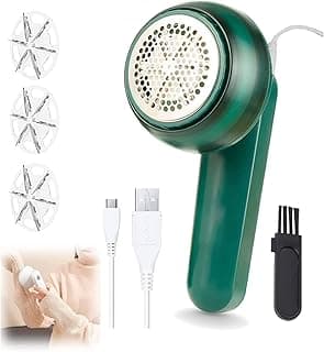 Electric Lint Remover Rechargeable, Lint Remover, Fuzz Remover Fabric Shaver, Instantly Remove Fuzz, Pet Hair, Lint, or Fluff Balls (Green)…