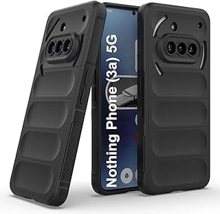 جراب بامب سيليكون TPU ببطانة مايكروفايبر مع حماية للكاميرا لهاتف ناثينج فون 3a 5G (أسود)