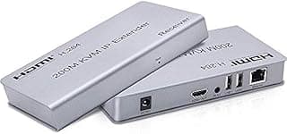 موسع HDMI KVM، مسافة 200 متر، تحكم عن بعد، نقل صوت وصورة، موصل HDMI
