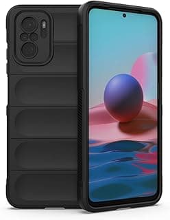 جراب سيليكون مقاوم للصدمات لهاتف شاومي Redmi Note 10 4G / Redmi Note 10s (أسود)