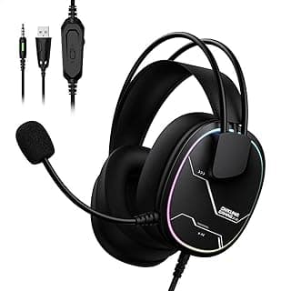 سماعة راس سلكية للالعاب X91 RGB من اونكوما، ميكروفون بخاصية الغاء الضوضاء، مشغلات هاي فاي 50 ملم، صوت محيطي ستيريو، USB واتصال مزدوج 3.5 ملم للكمبيوتر ووحدة التحكم والجوال - اسود