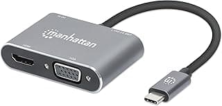 محول شحن USB نوع سي 4 في 1 إلى HDMI/VGA مع تقنية توصيل الطاقة من مانهاتن، 130691