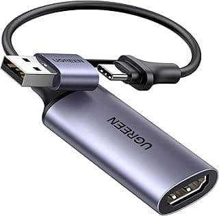 كرت التقاط فيديو UGREEN بدقة 4K HDMI إلى USB-A/USB-C - يدعم 1080P للألعاب والبث المباشر