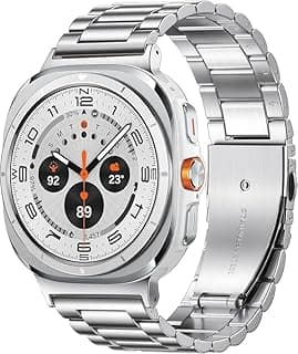 سوار معدني من Next Store متوافق مع ساعه Samsung Galaxy Watch 7 Ultra 47mm - تصميم بدون فجوة، سوار ستانلس ستيل قابل للتعديل للرجال والنساء.