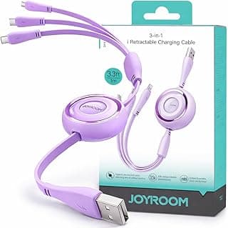 A40 Colorful Series 3.5A 3-in-1 mini Retractable Charging Cable 1m-Purple|12 Months Warranty