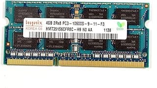 ذاكرة الوصول العشوائي للكمبيوتر المحمول هاينكس 4 جيجا بايت PC3-10600 DDR3 1333 ميجا هرتز HMT351S6CFR8C-H9، سعة 4.0 GB