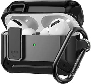 Fekra for Airpods Pro 3 Case,Safety Lock Cases for Apple Airpod Pro 3 (2025) with Phone Stand Drop Protection Air pods Pro3 Case Cover for Men Women with Keychain (F_Lock black)