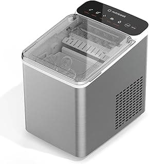 ماكينة صنع ثلج NC-ICY510S، ثلج أسطواني في 7 دقائق، تنظيف ذاتي، 150 وات، فضي