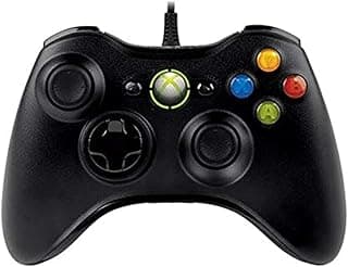 يد تحكم مايكروسوفت Xbox 360 سلكية بمنفذ USB لون أسود، 52A-00005