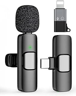 Next Store Mini Digital Wireless Microphone, Portable Microphone with Recording Clip, C Connection, for Shooting, Calling, Podcasting, Pure and Professional Sound for All Smart Devices