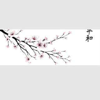 Mouse Pad Large Desk Mat Mousepad XL Gaming Keyboard Mat Non-Slip Rubber Base Big Extended Desk Protector for Home Office (White Sakura, 80X30 CM)